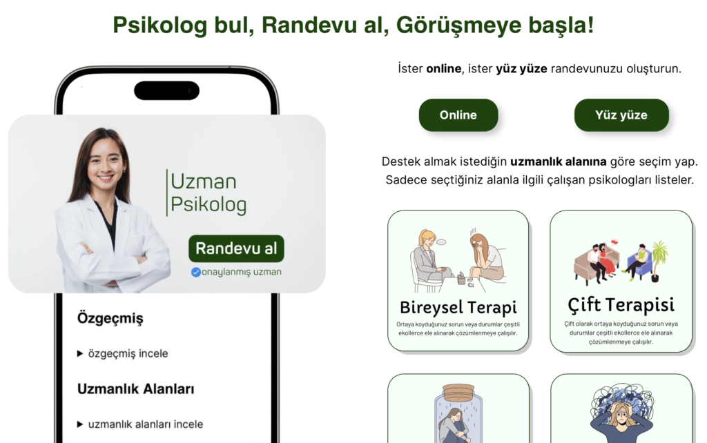 Uzmanlar ve psikologlar için web hizmeti