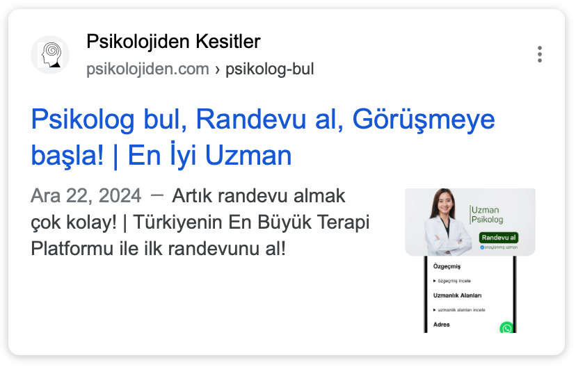 Uzmanlar ve psikologlar için web hizmeti